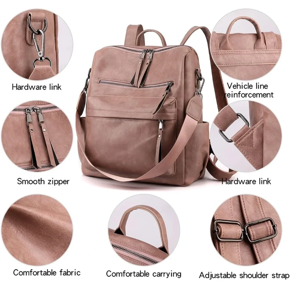🌸 Women's Fashion Backpack Purse / Multipurpose Convertible Satchel NEW - Picture 6 of 6